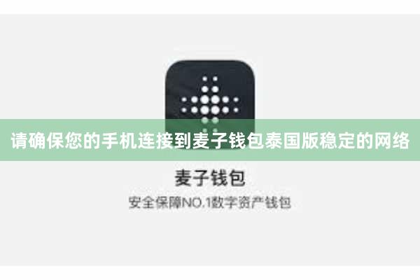 请确保您的手机连接到麦子钱包泰国版稳定的网络